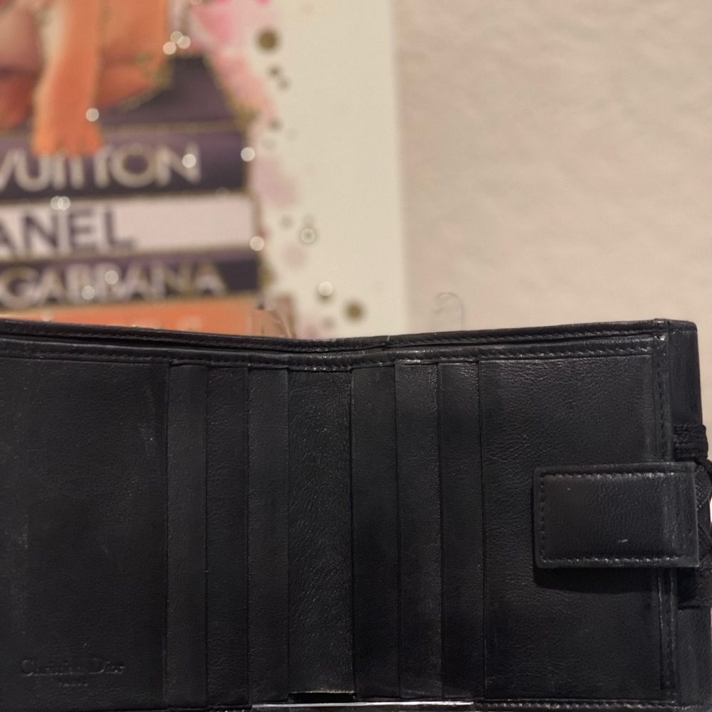 Christian Dior EUC Vntg Ballet Corset Bifold Black Leather Compact Wallet (W138) - Picture 9 of 13